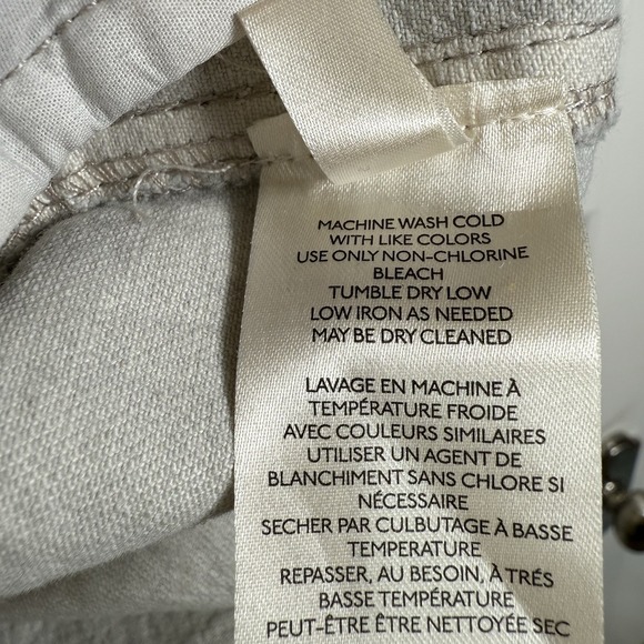 Free People Denim Field Jacket Women's Small Large Ecru Grey Raw Hem Boho Safari - Picture 11 of 13